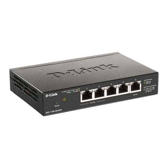 D-Link DGS-1100-05PDV2 5 Port Gigabit PoE Smart Managed Switch